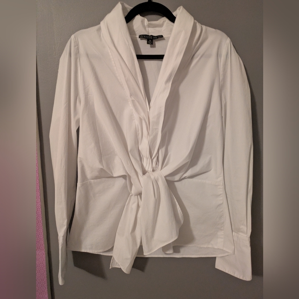 Lafayette 148 New York White Blouse 14